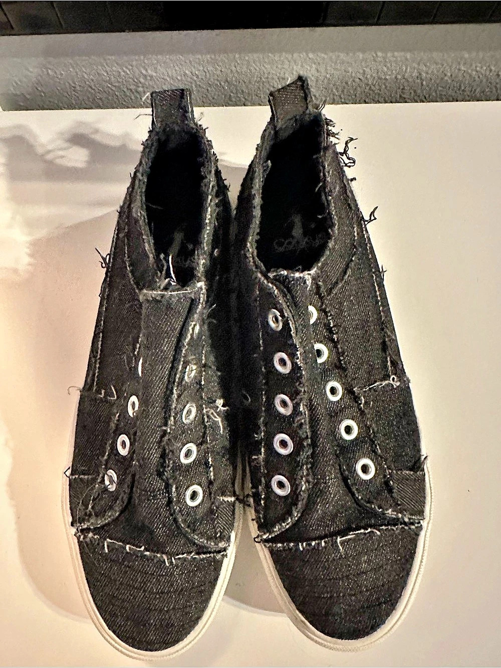 Corkys Black Frayed High Top Sneakers
